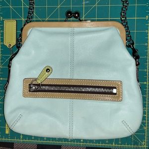 COACH- Leather Bonnie Kisslock Purse with Dust Bag